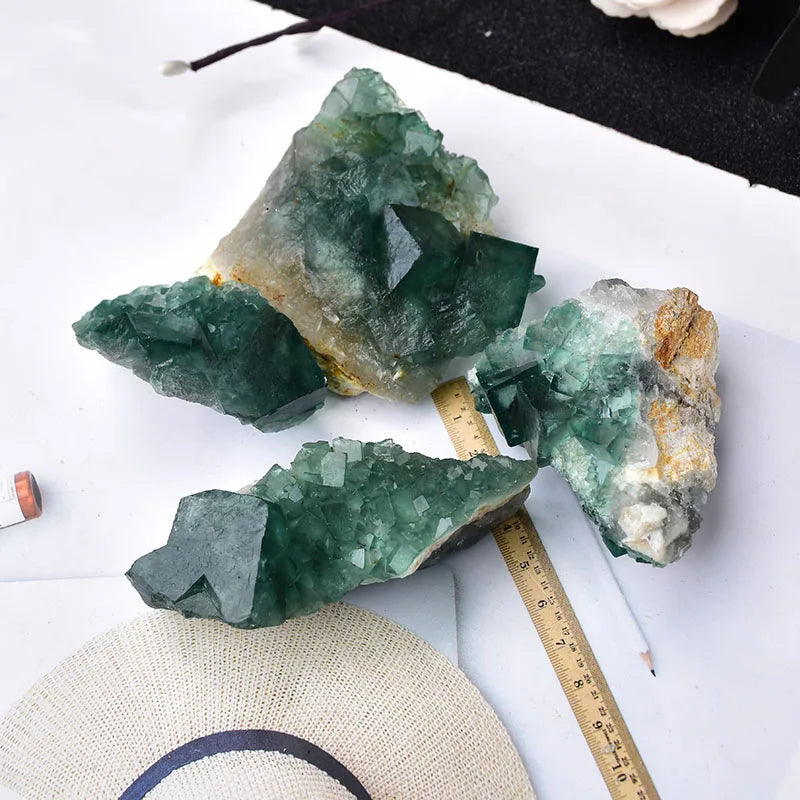 100% Natural Stone Green Fluorite Mineral Crystal Specimen Cluster Mineral Crystal Stones Health Energy Healing Stone Decoration
