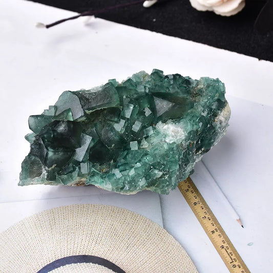 100% Natural Stone Green Fluorite Mineral Crystal Specimen Cluster Mineral Crystal Stones Health Energy Healing Stone Decoration